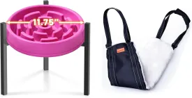 LOOBANI Dog Bowl Stand for Slow Feeders Bowl(Without Bowl) Portable Dog Sling for Back Legs