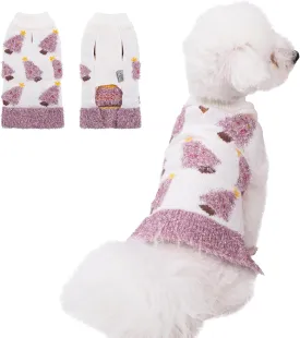 LUBOT New Ugly Christmas Sweaters for Puppy Cute Funny Wintertime and Holiday Parties Knitted Pullover Sweater Small Dog Pink&Purple Small