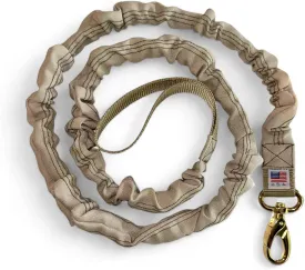 Lucky Dog Brand Bungee Dog Leash for Shock Absorption - Heavy Duty No Pull Training Leash for Medium & Large Dogs - 5FT with Triple Bungee, Khaki