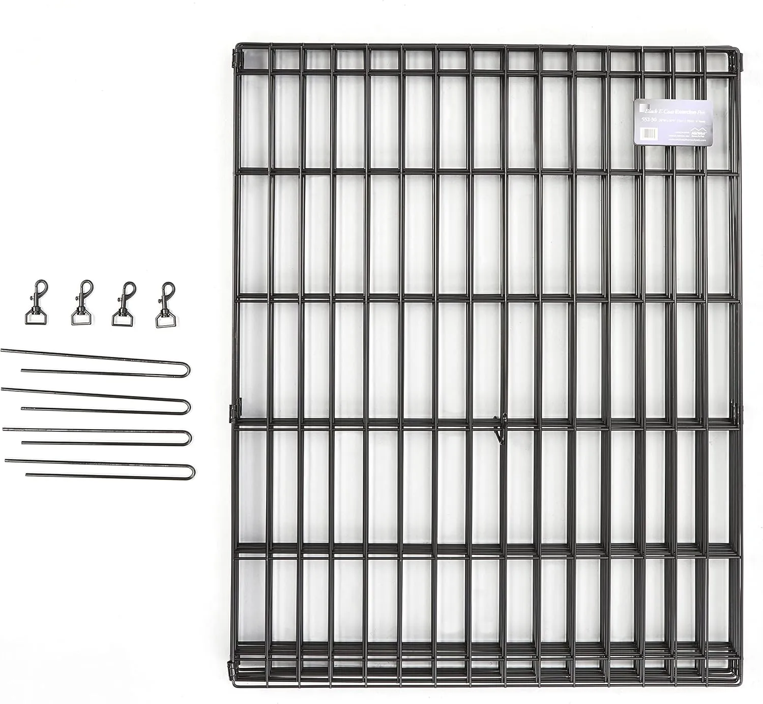MidWest Homes for Pets Dog Exercise Pen & Playpen, 24" W x 42" H, with Door, Black