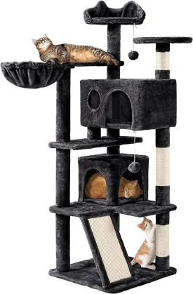 Multi-Level Cat Tree Tower | Large Cat Furniture with Sisal Posts & Condo | Stable Activity Center for Indoor Cats