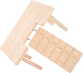 Multi-Level Wood Hamster Cage Accessory Climbing Bridge Enrichment Toy Small Animal Furniture Pet Shelf