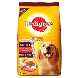 Pedigree Adult Dog Food, Meat and Rice, 3 kg Pack