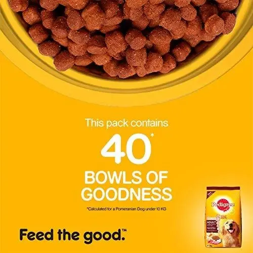 Pedigree Adult Dog Food, Meat and Rice, 3 kg Pack