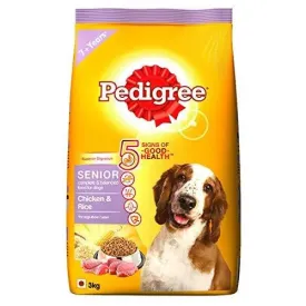 Pedigree Dry Dog Food, Chicken & Rice for Senior Dogs (7 Years ) – 3 kg Pack