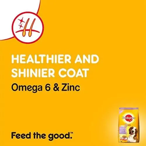 Pedigree Dry Dog Food, Chicken & Rice for Senior Dogs (7 Years ) – 3 kg Pack