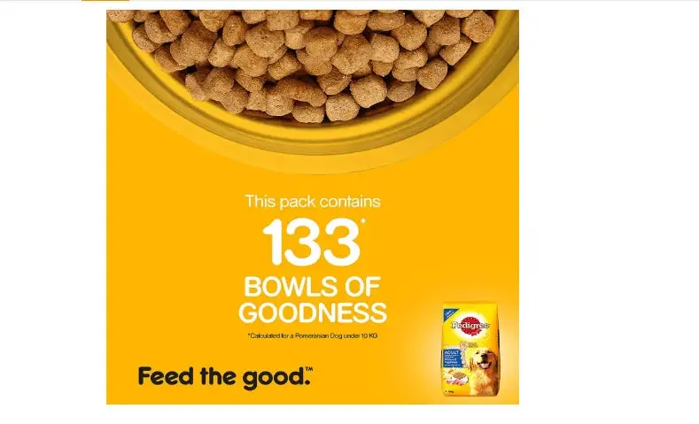 Pedigree Dry Dog Food, Chicken & Vegetables for Adult Dogs – 10 kg