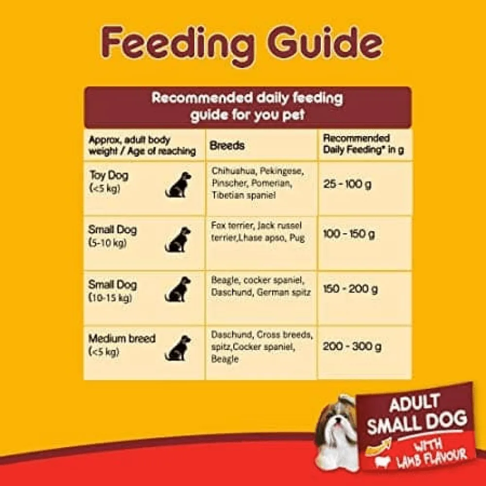Pedigree Lamb & Veg Flavour Adult Small Dog Dry and Chicken and Liver Chunks in Gravy Adult Wet Dog Food Combo