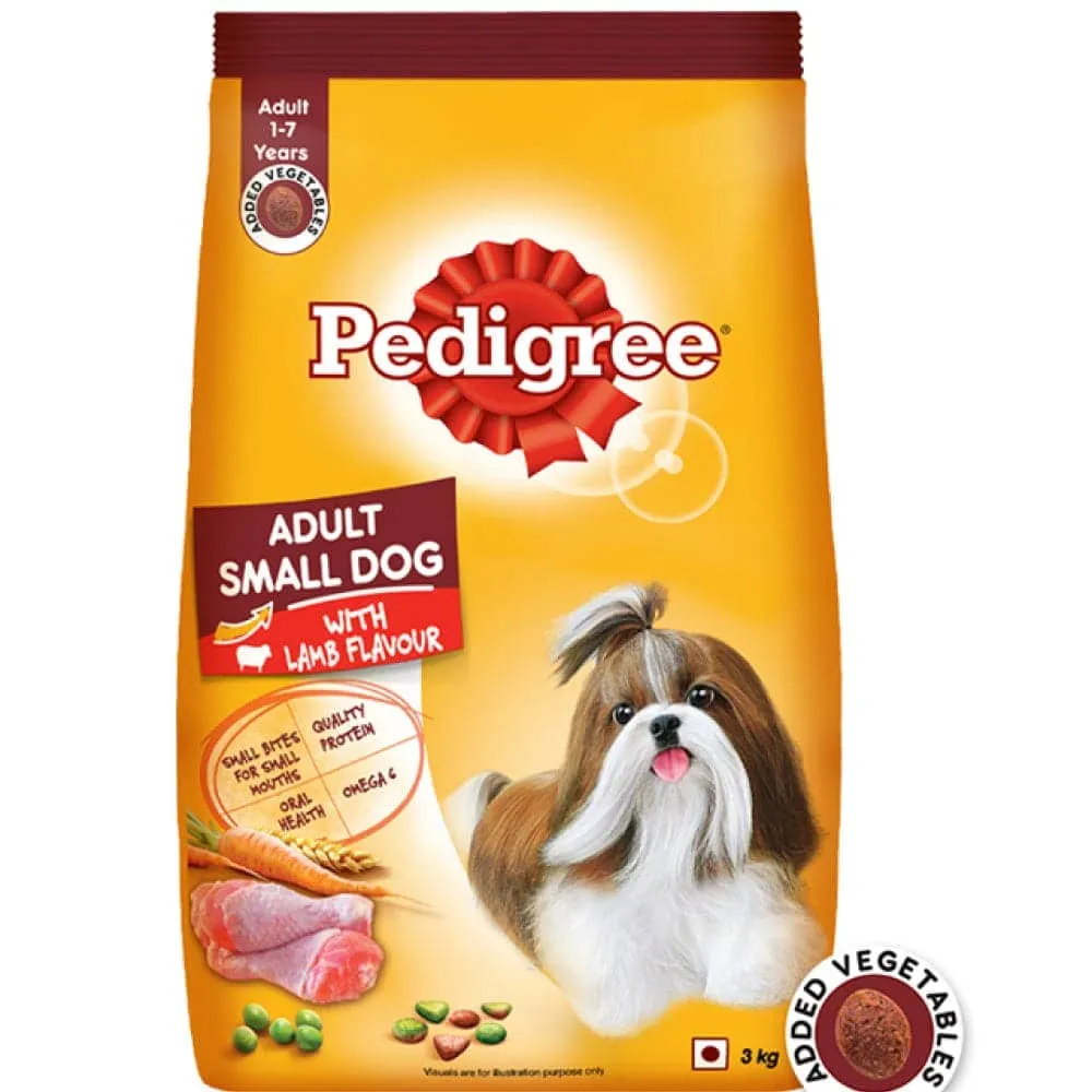 Pedigree Lamb & Veg Flavour Adult Small Dog Dry and Chicken and Liver Chunks in Gravy Adult Wet Dog Food Combo