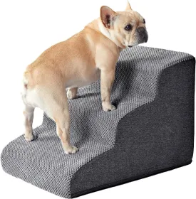 Pet Dog Stairs for Puppies, Three-Step pet Steps for Puppies, cat Stairs Dog Steps for Sofa Chairs and beds, high Bed Climb, Non-Slip Balanced Dog Indoor Steps,