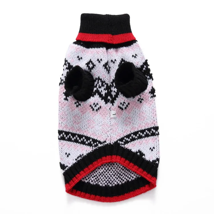 Pet Festive Classic Fair Isle Sweater in Pink and Navy