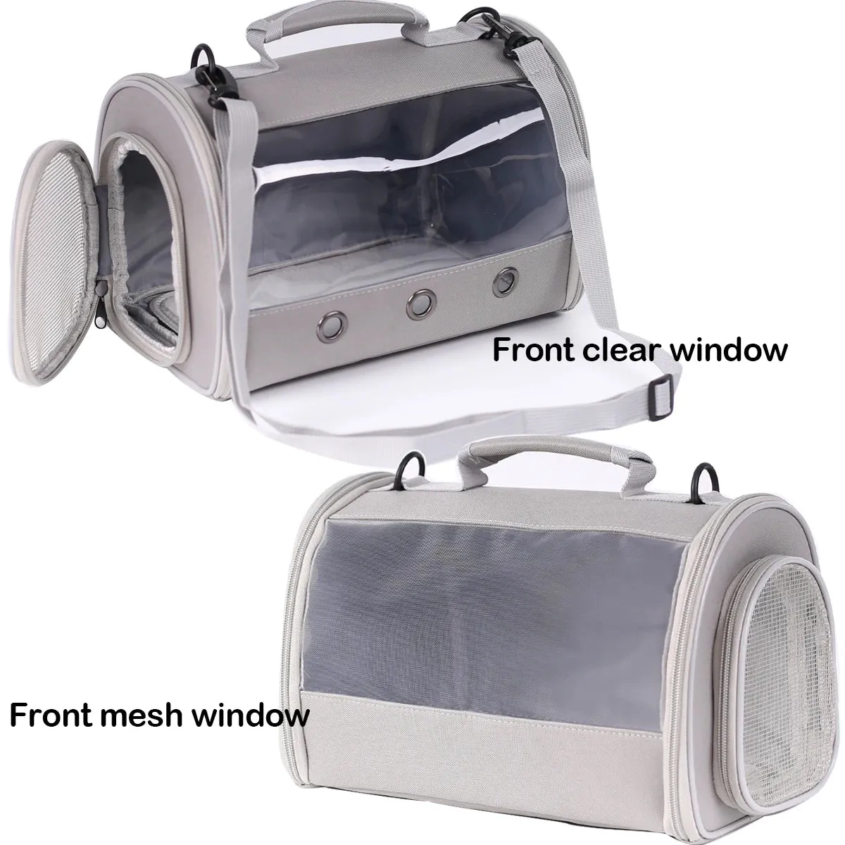 Portable Clear Bird Parrot Transport Cage Breathable Bird Carrier Travel Bag Small Pet Access Window Collapsible Outdoor Bag