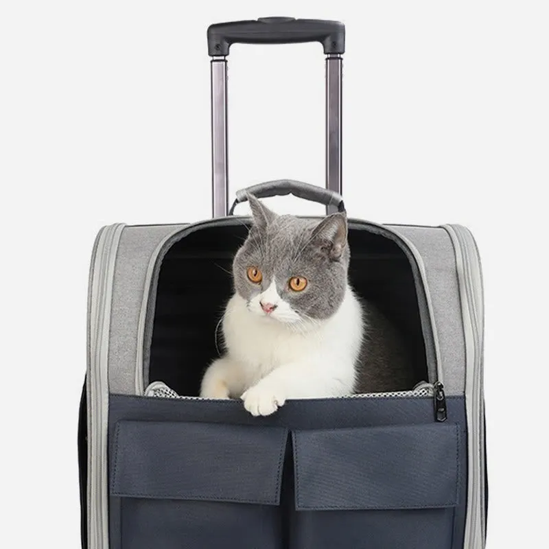 Portable Pet Carrier For Outdoor Large Breathable Oxford Cat Backpack