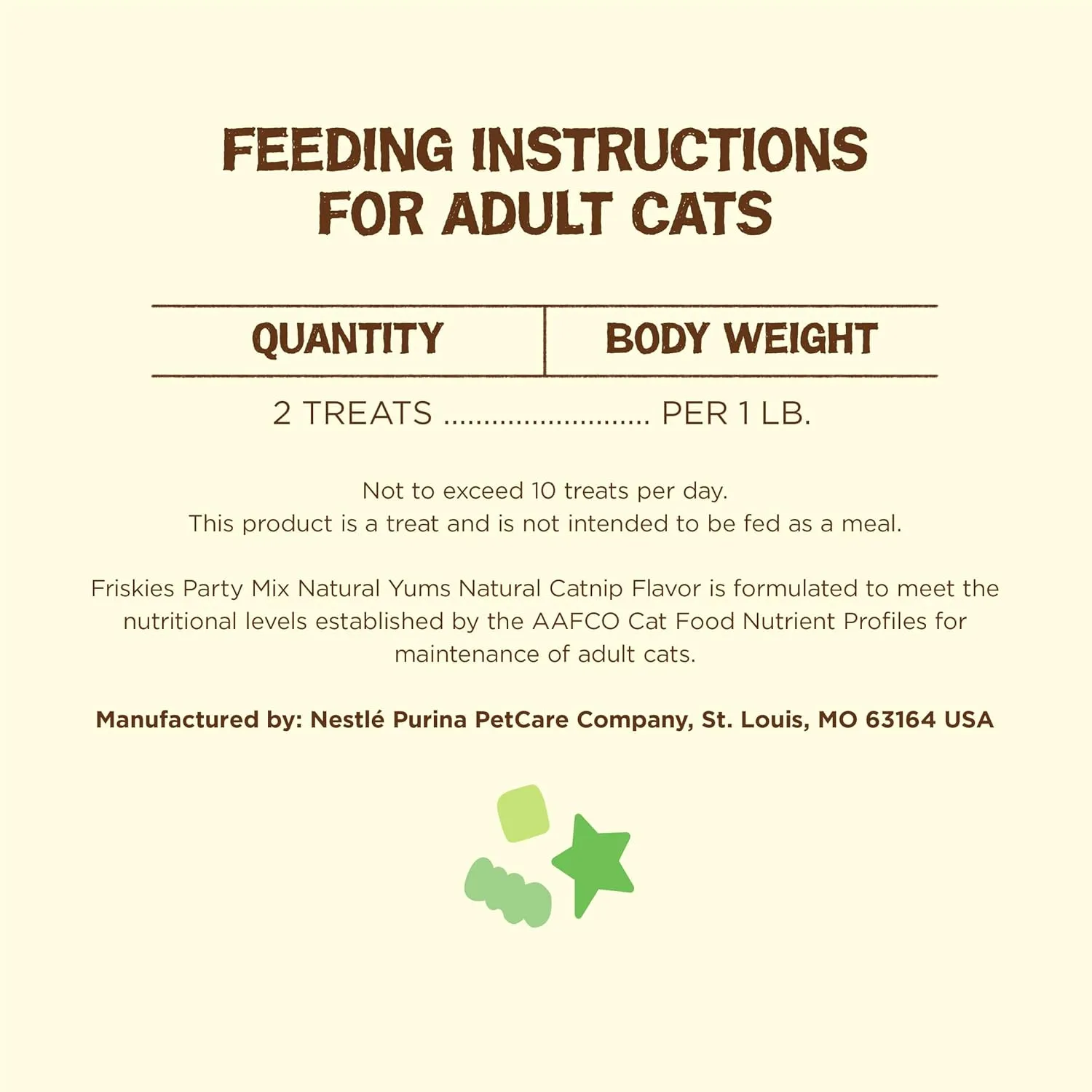 Purina Friskies Made in USA Facilities, Natural Cat Treats, Party Mix Natural Yums Catnip Flavor - 20 oz. Canister