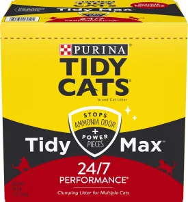 Purina Tidy Cats Clumping Cat Litter, Tidy Max 24/7 Performance Multi Cat Litter - 38 lb. Box