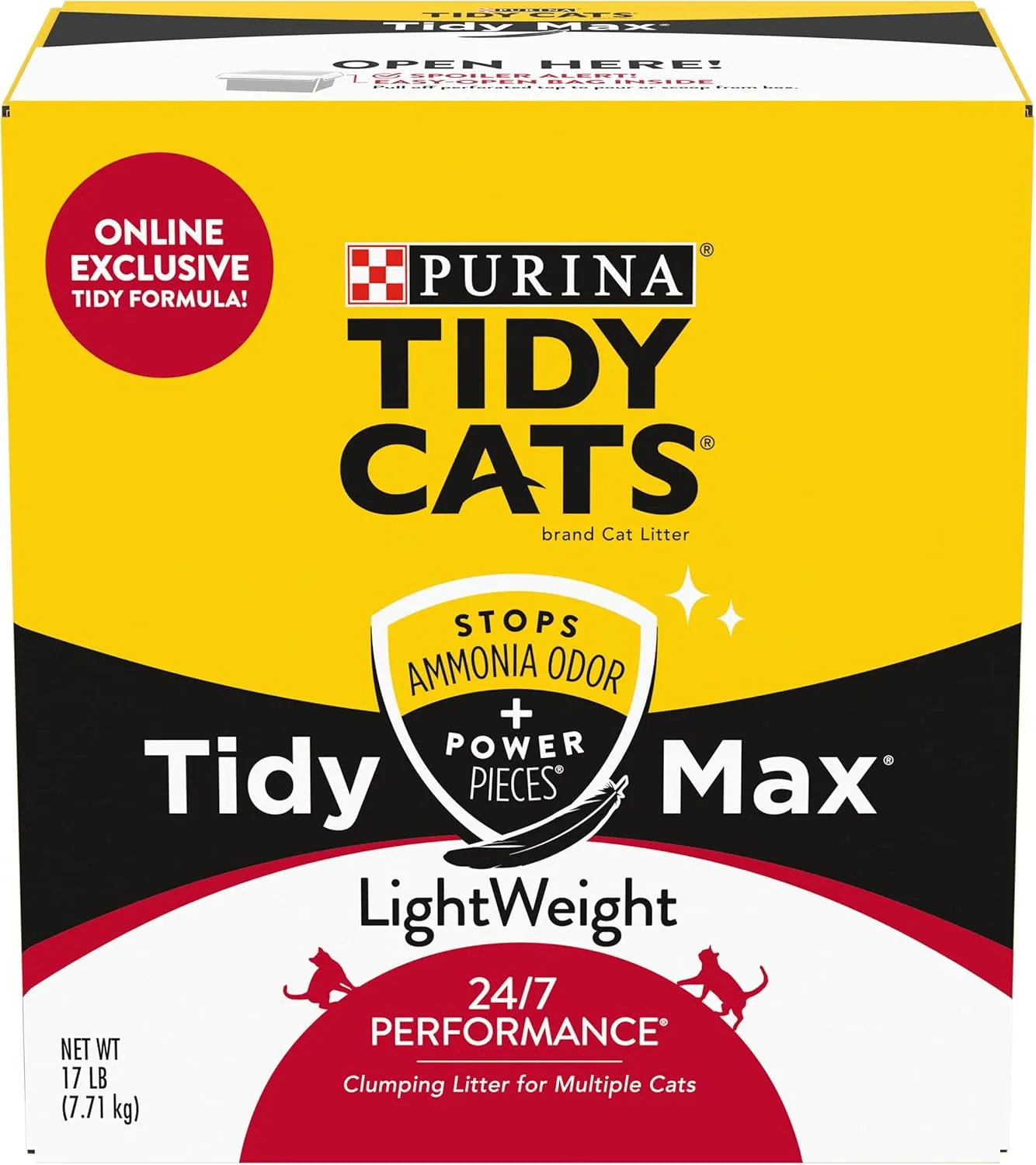 Purina Tidy Cats LightWeight, Scoopable Clumping Cat Litter, Tidy Max 24/7 Performance Formula - 17 lb. Box