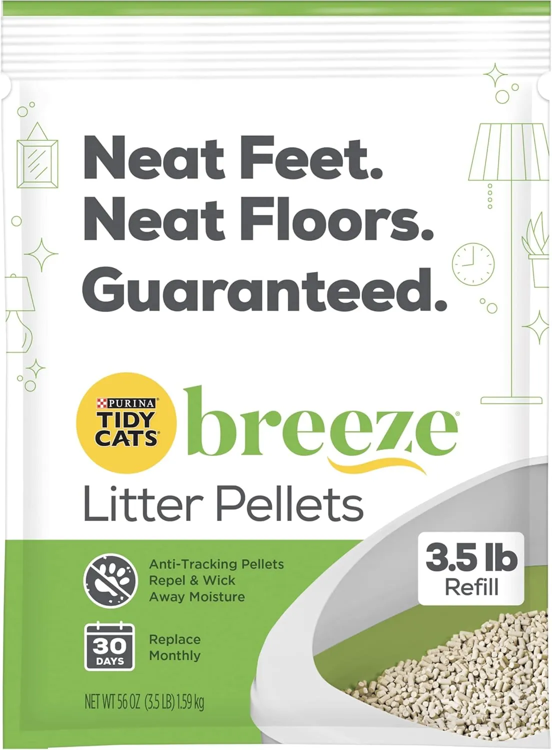 Purina Tidy Cats Litter Pellets, Breeze Refill Litter Pellets in Recyclable Box - (6) 3.5 lb. Bags