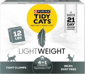 Purina Tidy Cats Multi Cat, Low Dust, Clumping Cat Litter, Lightweight 4-in-1 Strength - 12 lb. Box