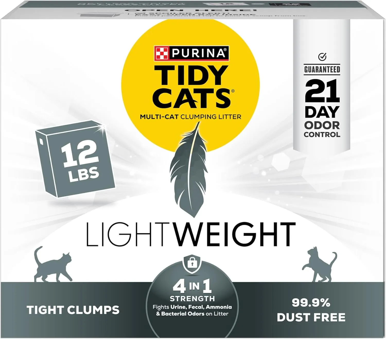 Purina Tidy Cats Multi Cat, Low Dust, Clumping Cat Litter, Lightweight 4-in-1 Strength - 12 lb. Box