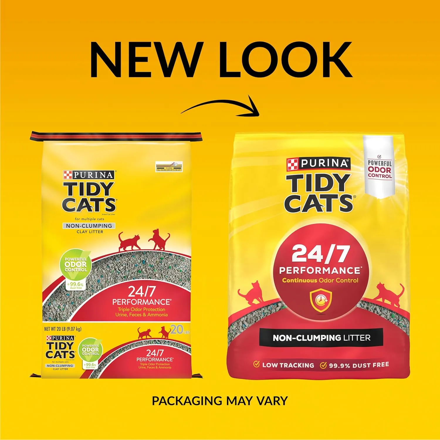 Purina Tidy Cats Non Clumping Cat Litter, 24/7 Performance Multi Cat Litter - (4) 10 lb. Bags