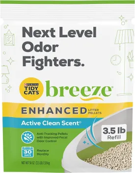 Purina Tidy Cats Non Clumping Cat Litter, Breeze Enhanced Pellets Multi Cat Litter - 3.5 lb. Bag
