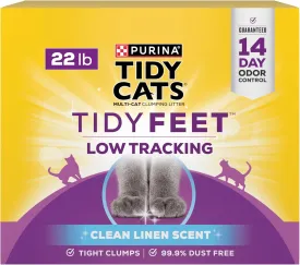 Purina Tidy Cats Tidy Feet Clumping Low Tracking Cat Litter With Odor Control  Clean Linen Scent - 22 lb. Box