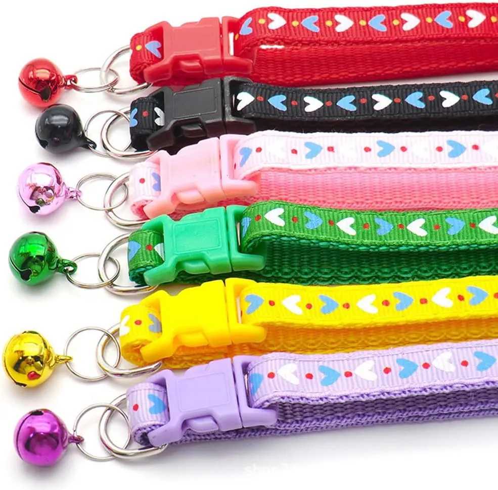 Purple Cat Collar with Bell, XS Dog Collars Girl Cute Soft Adjustable Buckle for XXS XSmall Extra Small Tiny Little Puppies Dogs Pet Female Male Boy Kitten Yorkie Chihuahua X-Small