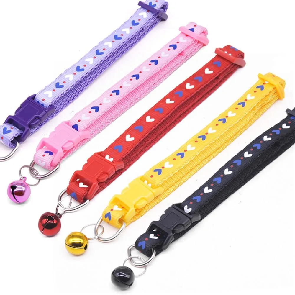 Purple Cat Collar with Bell, XS Dog Collars Girl Cute Soft Adjustable Buckle for XXS XSmall Extra Small Tiny Little Puppies Dogs Pet Female Male Boy Kitten Yorkie Chihuahua X-Small
