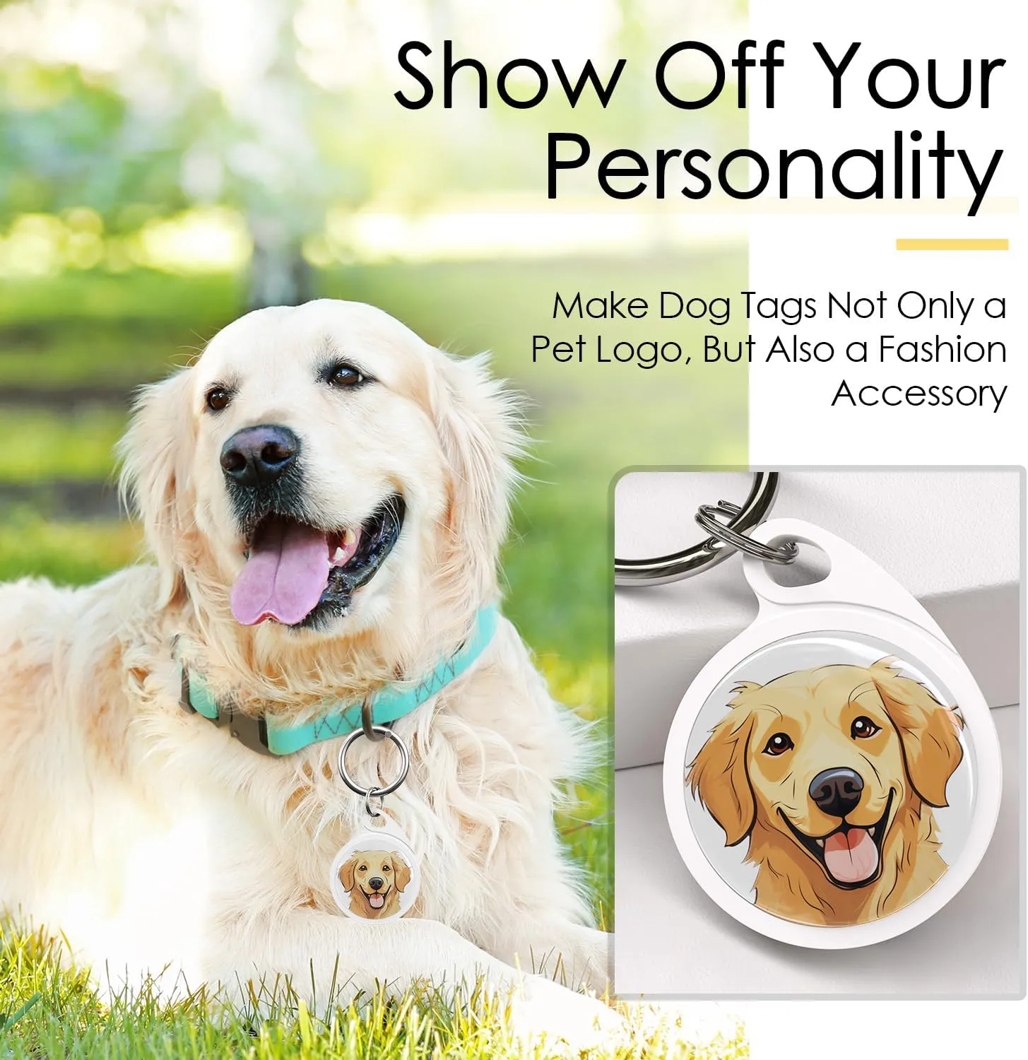 QR Code Dog Tag, Dog Tags Personalized Silent Pet ID Tag Customizable Free Pet Online Profile, Gray Husky