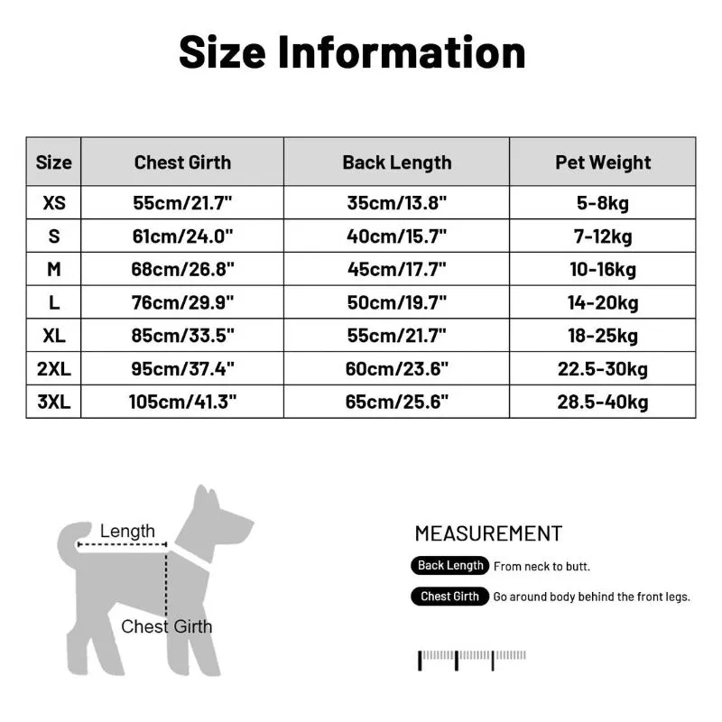 Reflective Pet Dog Raincoat Waterproof & Windproof Jacket With Adjustable Back Zipper