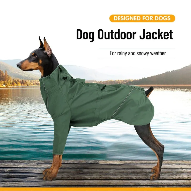 Reflective Pet Dog Raincoat Waterproof & Windproof Jacket With Adjustable Back Zipper