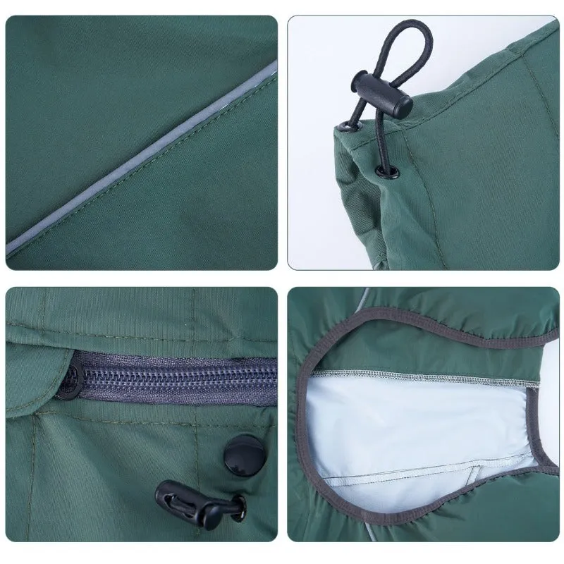Reflective Pet Dog Raincoat Waterproof & Windproof Jacket With Adjustable Back Zipper