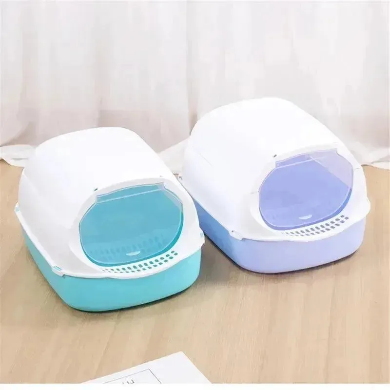 Semi-Enclosed Cat Litter Box