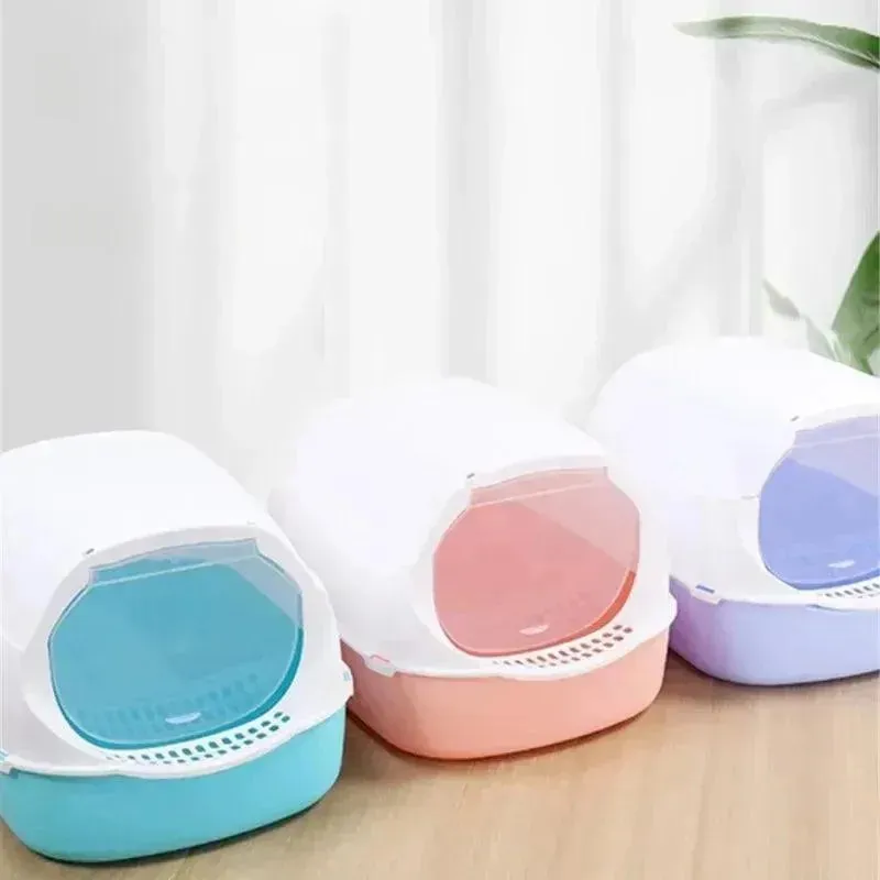 Semi-Enclosed Cat Litter Box