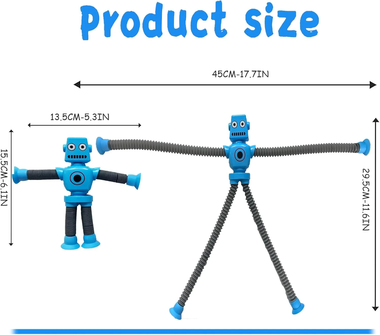 Shape Changing Robot Toy, Suction Cup Toys,Telescopic Pop Tubes Fidget Toys,Autism Sensory Toys for Kid Boys 6pcs