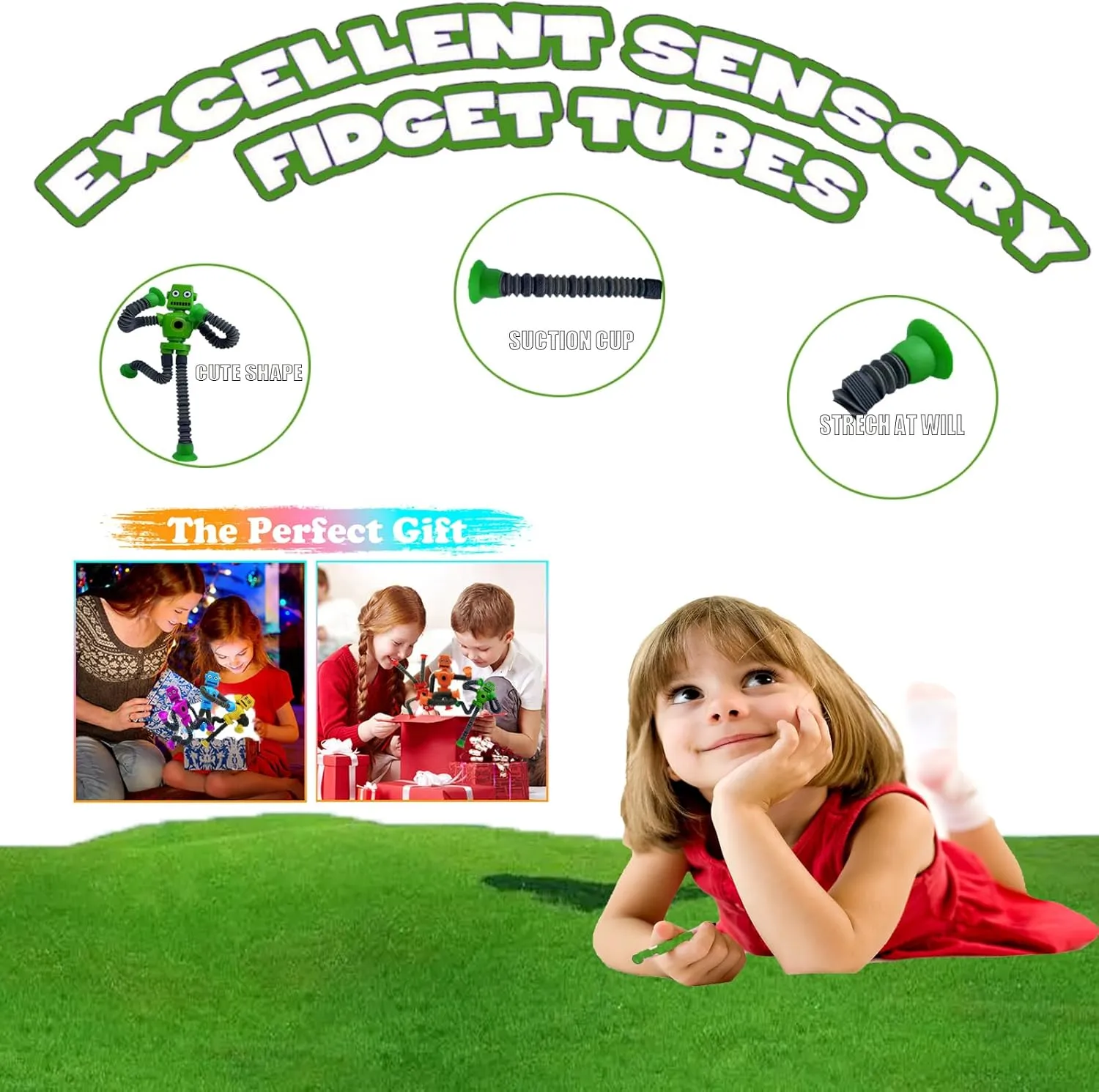 Shape Changing Robot Toy, Suction Cup Toys,Telescopic Pop Tubes Fidget Toys,Autism Sensory Toys for Kid Boys 6pcs