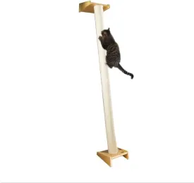 SHENGOCASE Modern 78.7 Tall Leaning Cat Tree Tower Scratching Post Pillar with Bed Perch, Wall Mounted Cat Shelves for Window (Sisal Cover)