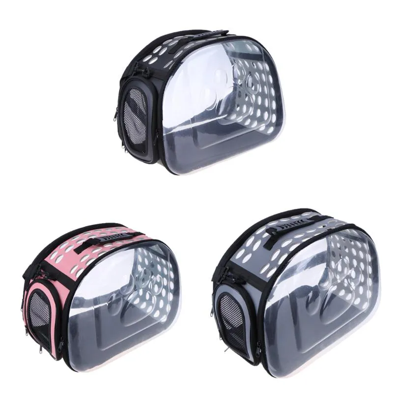 Sidiou Group Foldable Pet Bag Pet Transparent Outdoor Travel Shoulder Bag  Breathable Dog Kennel Bag