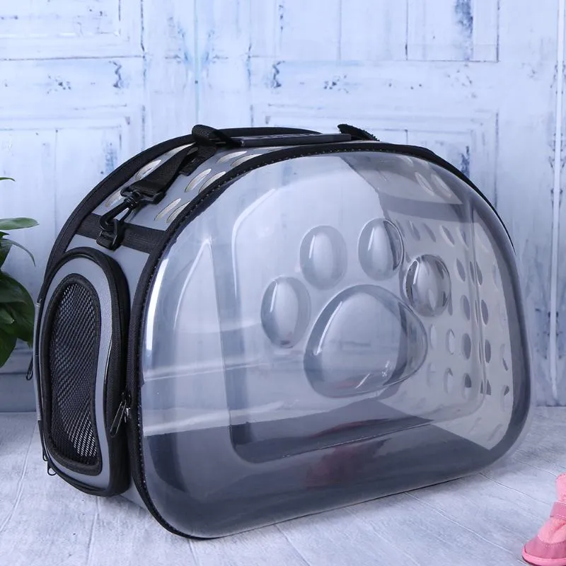 Sidiou Group Foldable Pet Bag Pet Transparent Outdoor Travel Shoulder Bag  Breathable Dog Kennel Bag