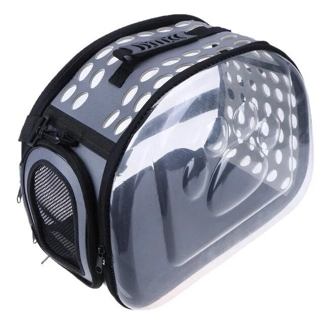 Sidiou Group Foldable Pet Bag Pet Transparent Outdoor Travel Shoulder Bag  Breathable Dog Kennel Bag