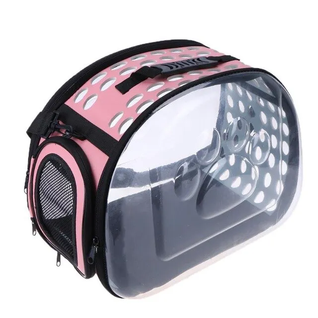 Sidiou Group Foldable Pet Bag Pet Transparent Outdoor Travel Shoulder Bag  Breathable Dog Kennel Bag
