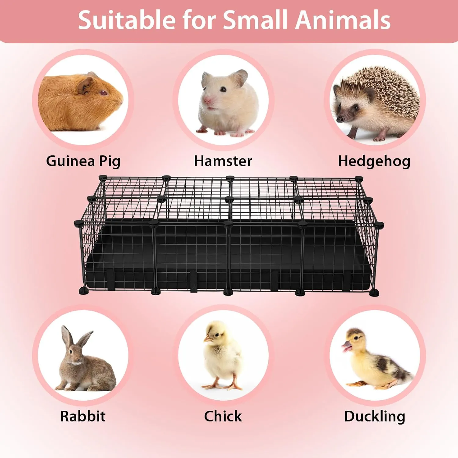 Small Animal Playpen with Waterproof Mat,Guinea Pig Cages,C&C Cage for Hamster,Rabbit,Bunny,Hedgehog,Chinchilla,Ferret,Indoor Outdoor Portable Metal Wire Yard Fence,Metal Pet Panels-20pcs