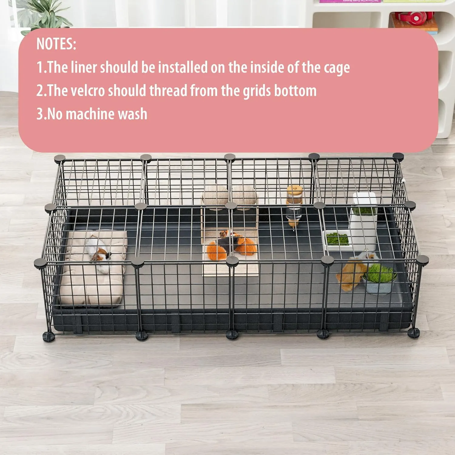 Small Animal Playpen with Waterproof Mat,Guinea Pig Cages,C&C Cage for Hamster,Rabbit,Bunny,Hedgehog,Chinchilla,Ferret,Indoor Outdoor Portable Metal Wire Yard Fence,Metal Pet Panels-20pcs