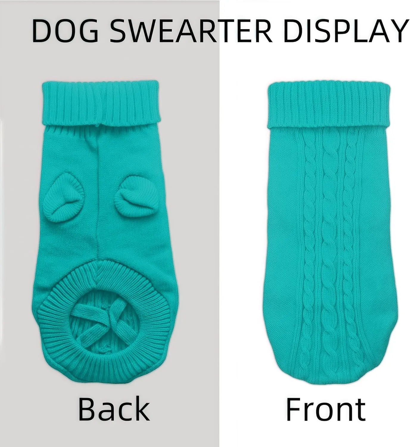 Small Dog Sweater with Hind Leg Straps & Knit Turtleneck, Winter Warm Dog Clothes for Small Dogs and Cats, Pet Sweater for Bulldog, Chihuahua, Yorkie, Pug, Kitten (Blue Dog Sweater,XS)