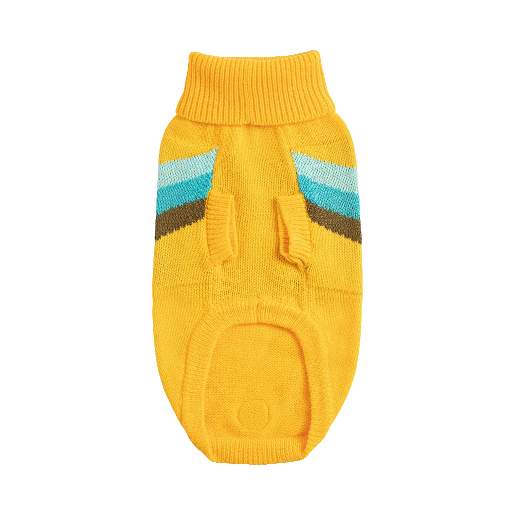 Stylish Alpine Dog Sweater - Yellow Turtleneck Pet Apparel