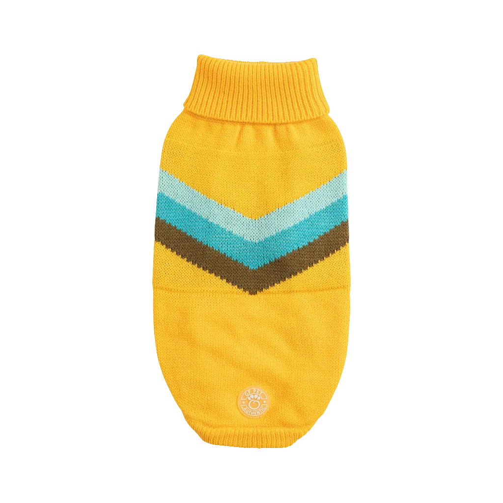 Stylish Alpine Dog Sweater - Yellow Turtleneck Pet Apparel