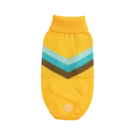 Stylish Alpine Dog Sweater - Yellow Turtleneck Pet Apparel