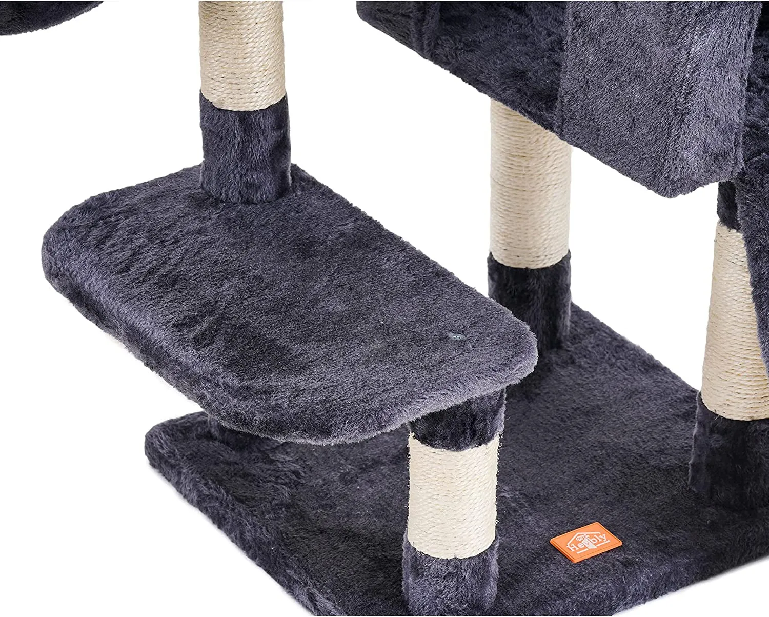 The Ultimate Cat Adventure Tree with Scratching Board, Multi-Level Cat Furniture Condo with Feeding Bowl
