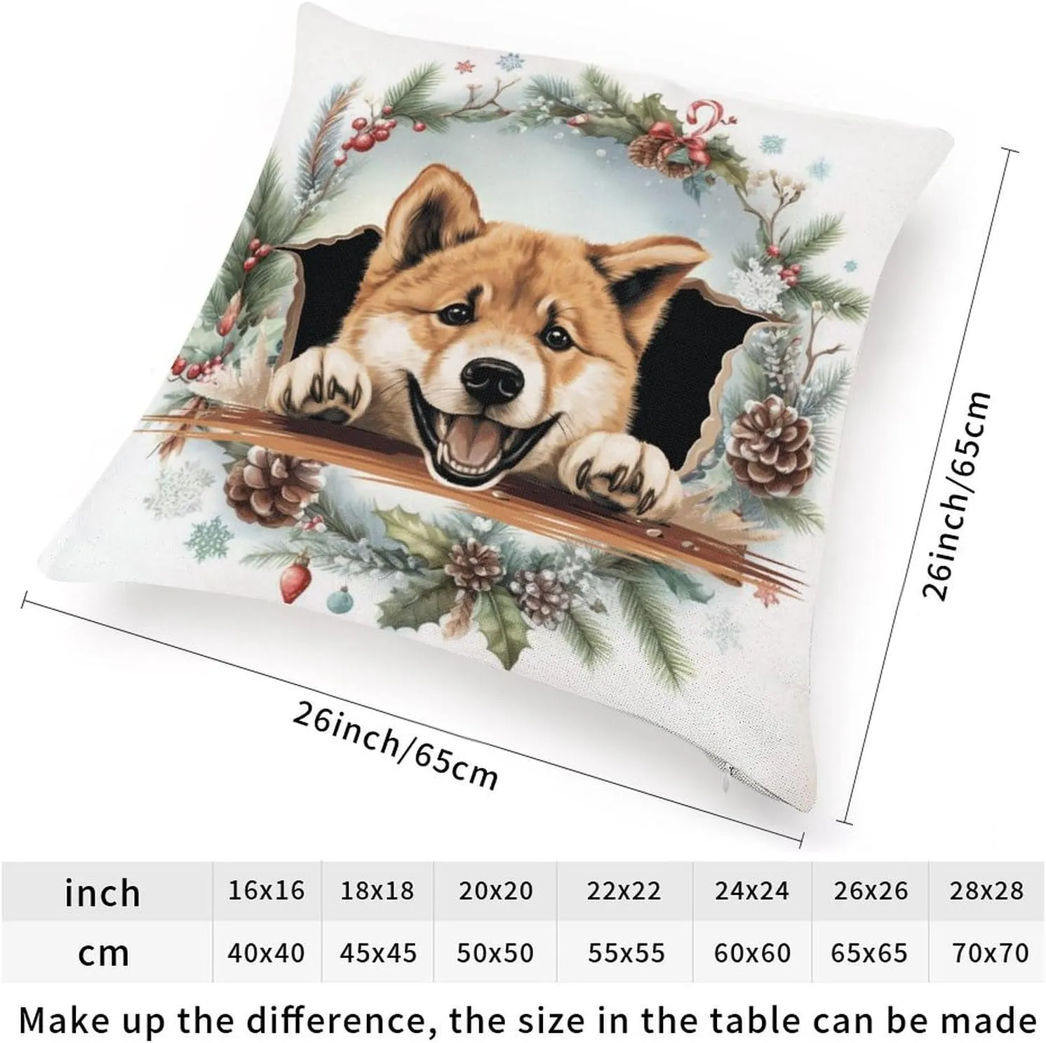 Throw Pillow Covers Akita Cushion Cover Akita Peeking Dog in Crack Toss Pillows Dog Mom Gift Pillow Covers for Home Sofa 26x26in New Home Housewarming Gift