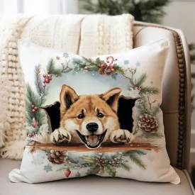 Throw Pillow Covers Akita Cushion Cover Akita Peeking Dog in Crack Toss Pillows Dog Mom Gift Pillow Covers for Home Sofa 26x26in New Home Housewarming Gift